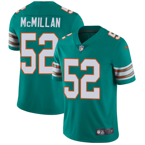 Nike Dolphins #52 Raekwon McMillan Aqua Green Alternate Men's Stitched NFL Vapor Untouchable Limited Jersey - Click Image to Close
